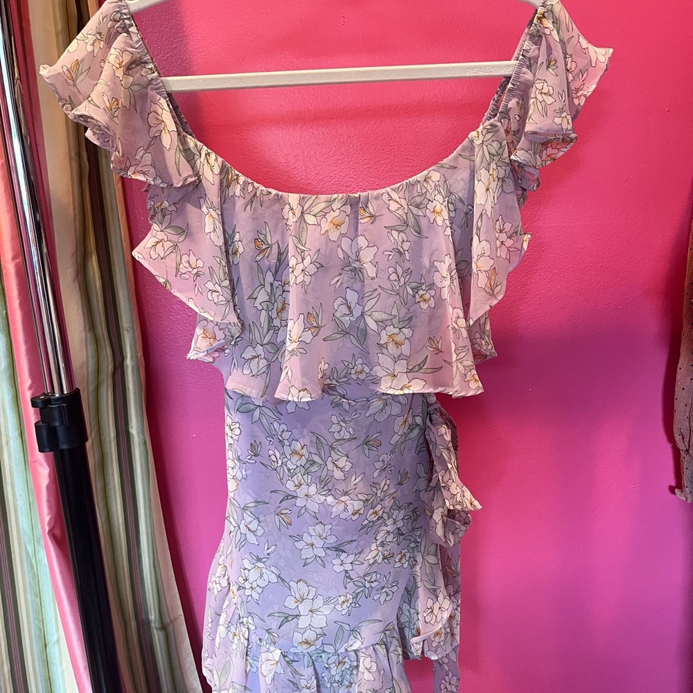 Super Down Lavender Floral Mini-Ruffles